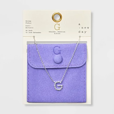 Silver Plated Cubic Zirconia Initial Pendant Necklace - A New Day™ Silver Silver Plated Cubic Zirconia Initial Pendant Necklace - A New Day™ Silver -A New Day GUEST efd8961d 02c9 4644 a7c5 a4a339bbeb71