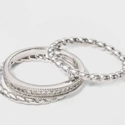 Silver Plated 3 Band Ring Set With Cubic Zirconia - A New Day™ Silver/Clear 6 3 Silver Plated 3 Band Ring Set With Cubic Zirconia - A New Day™ Silver/Clear 6 -A New Day GUEST ff344732 40c0 4951 b8a7 669e3f0589ea 1